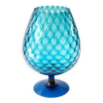 Vase verre italien  bleu