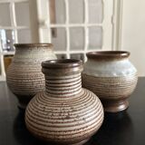 3 stoneware vases 1970