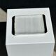 Trio of small rectangular serving dishes white and black Indonesian ceramic 21x16