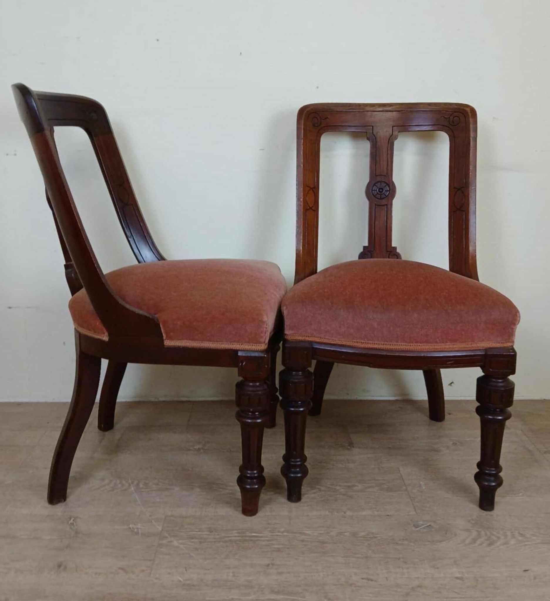 pair of quality 19th century English mahogany chairs circa 1850
