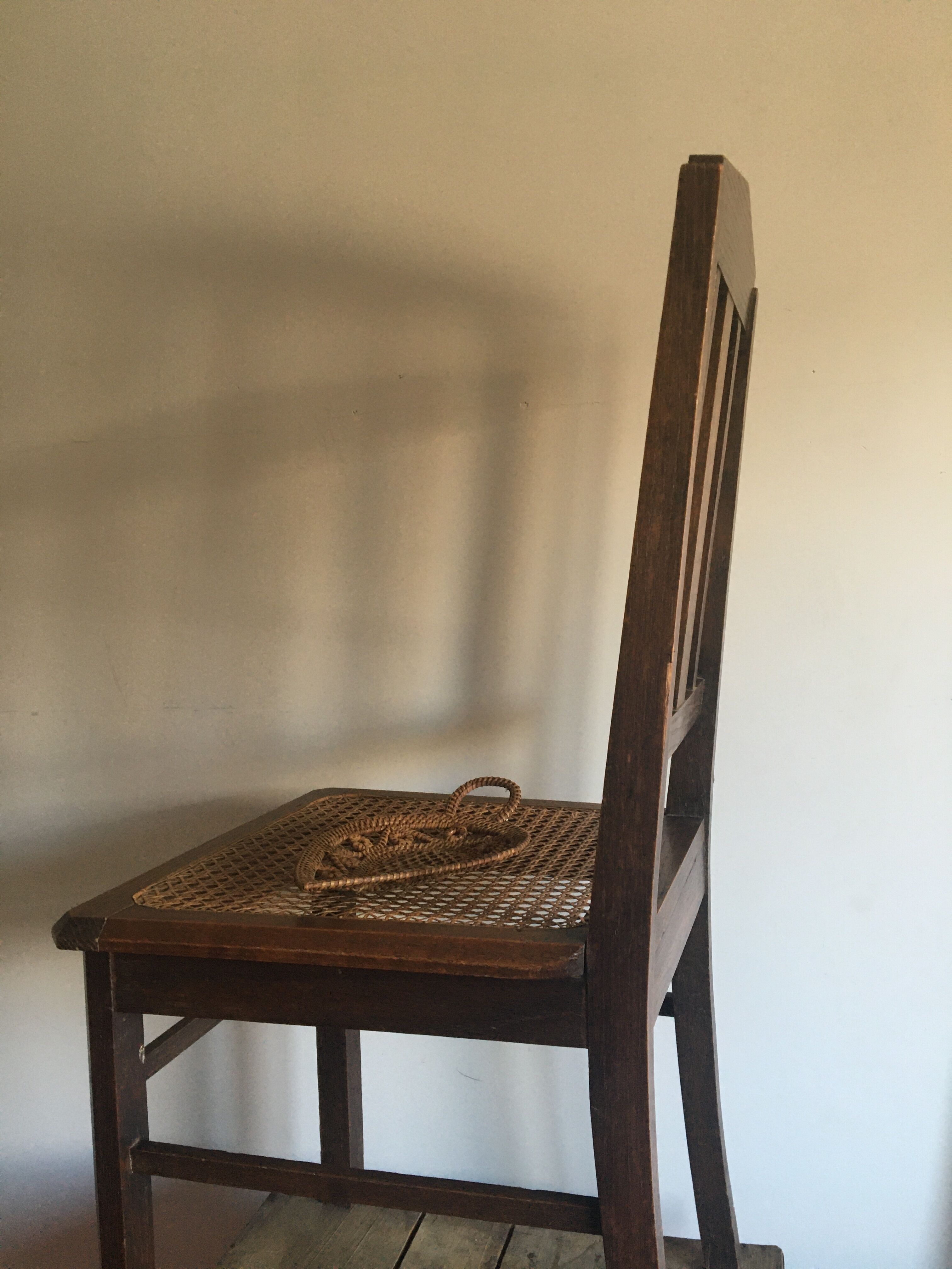 Two chairs with old cannages, 1920