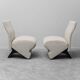 Pair of vintage fabric armchairs from the 1970s modernist period