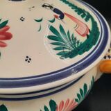 HB Quimper earthenware soup tureen with traditional floral decoration