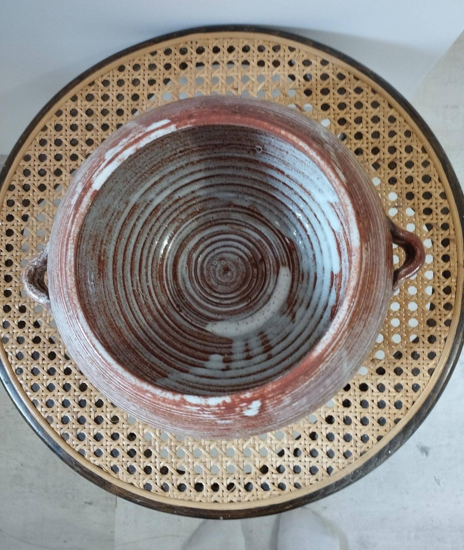 Soupière en grés vernissé en Biot - pièce de forme vintage