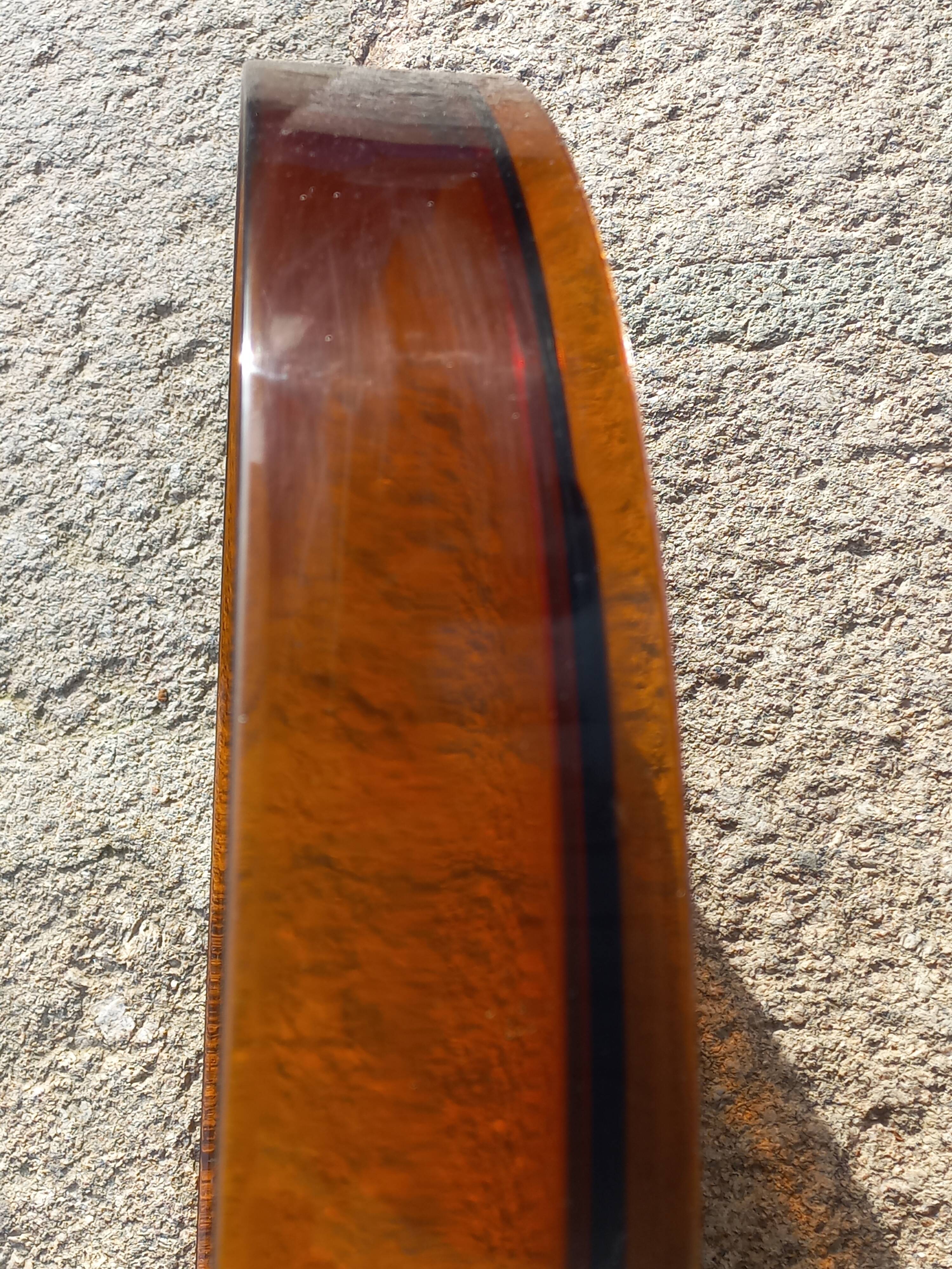 Syla round cap mirror from the 70s in smoked amber plexi
