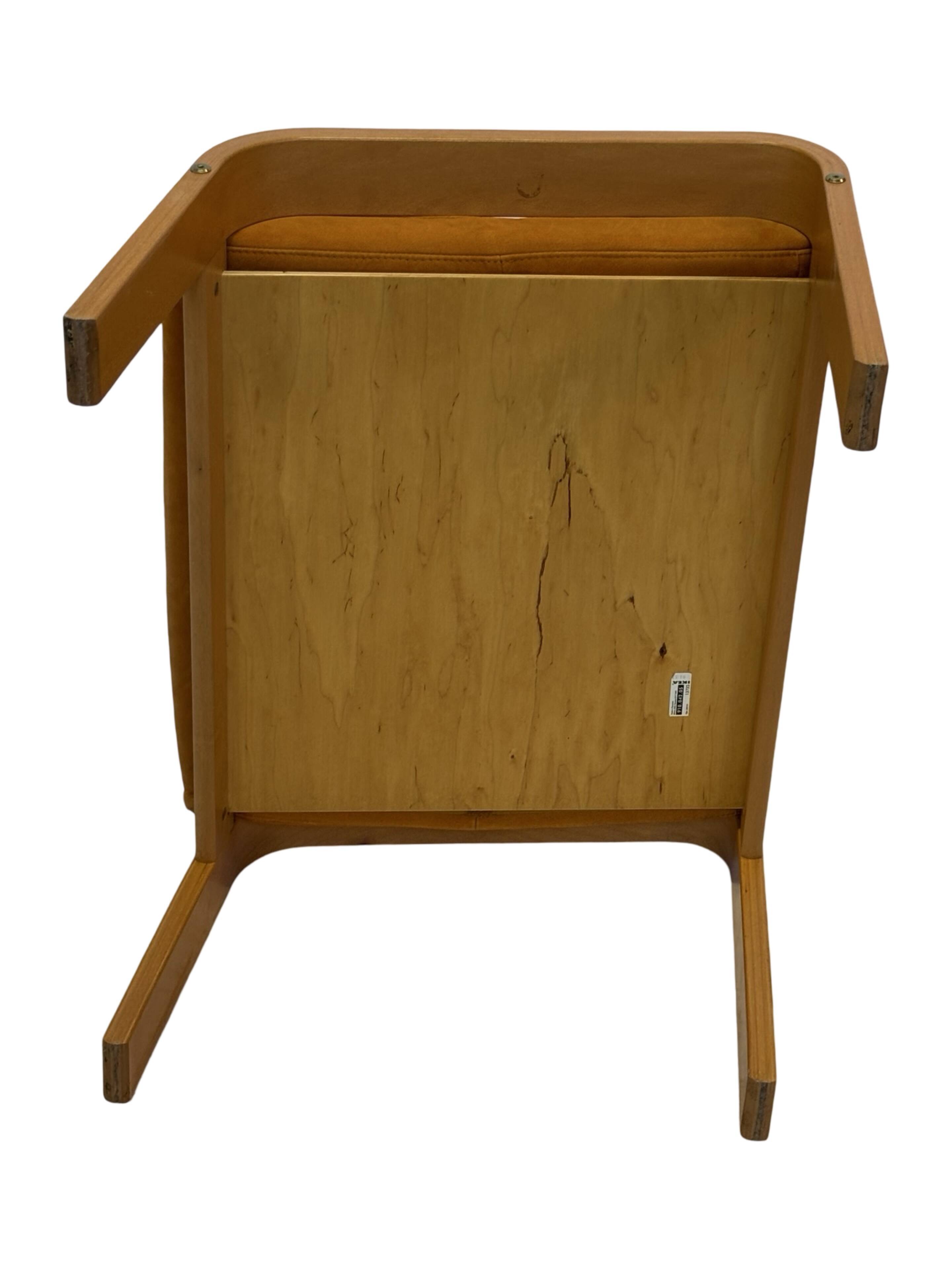 Vintage ikea poang tan leather cantilever footstool ottoman design