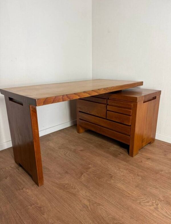 Bureau en Orme Massif Pierre Chapo B19E - Design Iconique des Années 6