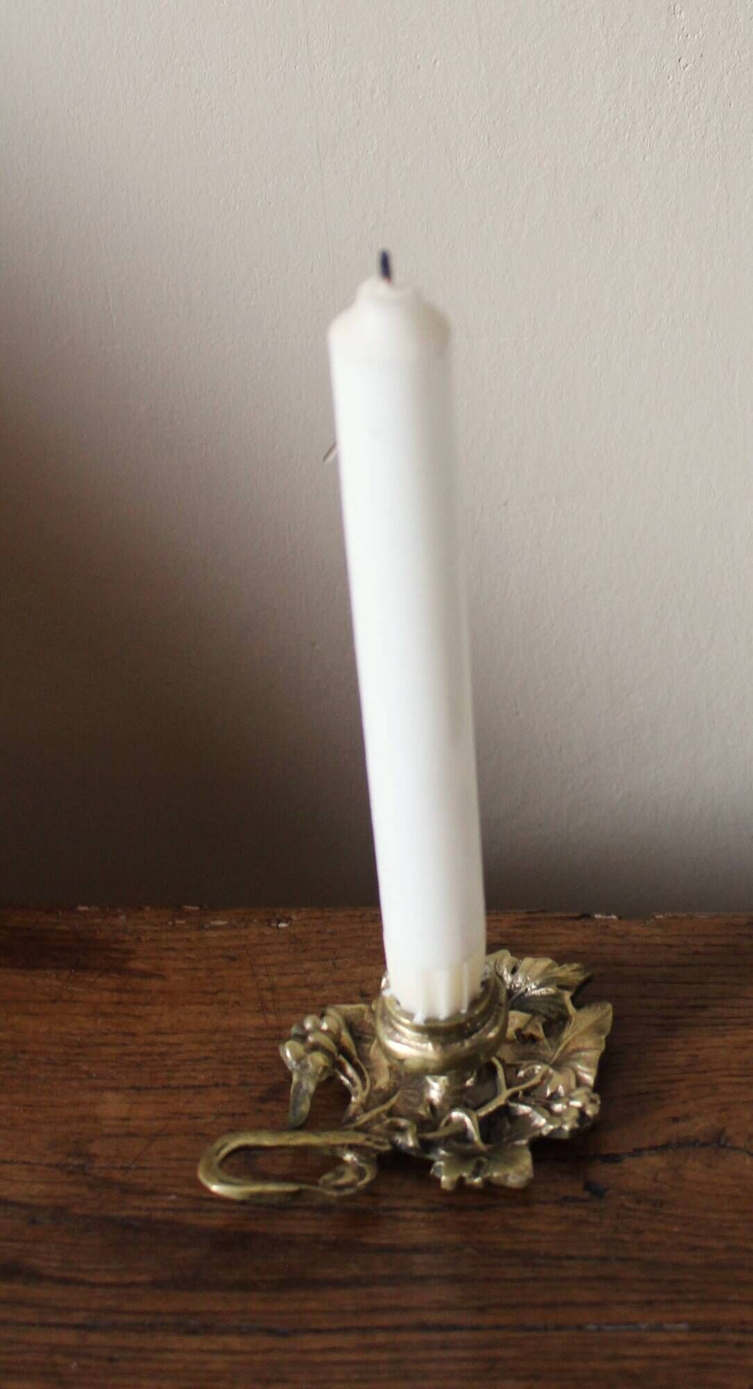 Cellar rat brass candle holder vine leaf grapes