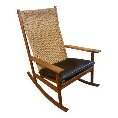 Roking chair de Hans Olsen édition Juul Kristensen 1950