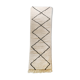 Moroccan berber carpet beni ouarain unbleached corridor with black diamonds 292x86cm