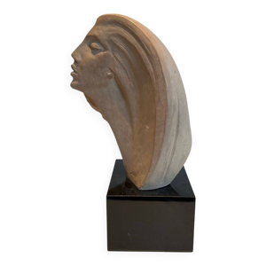 Buste féminin en terre - 1980