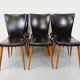 Set of 6 vintage Baumann Essor chairs in beech wood and skai