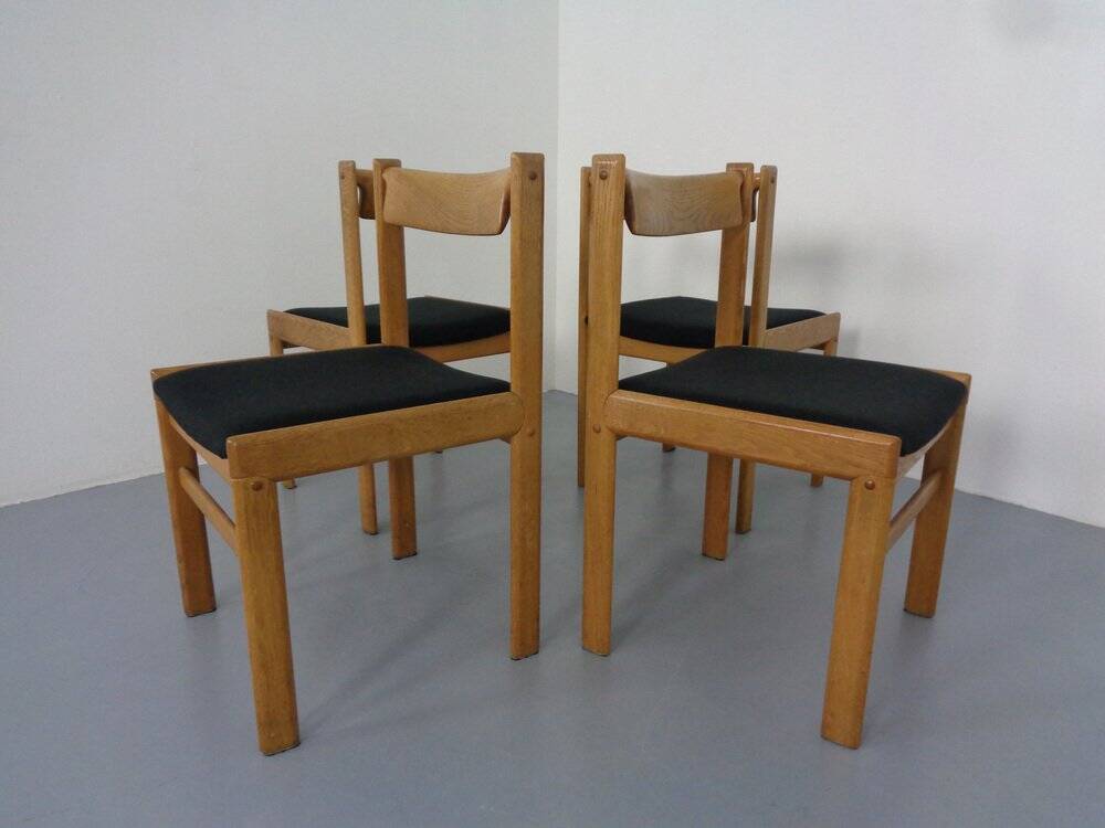 Danish Oak Dining Chairs, Set of 4, 1960s