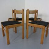 Danish Oak Dining Chairs, Set of 4, 1960s