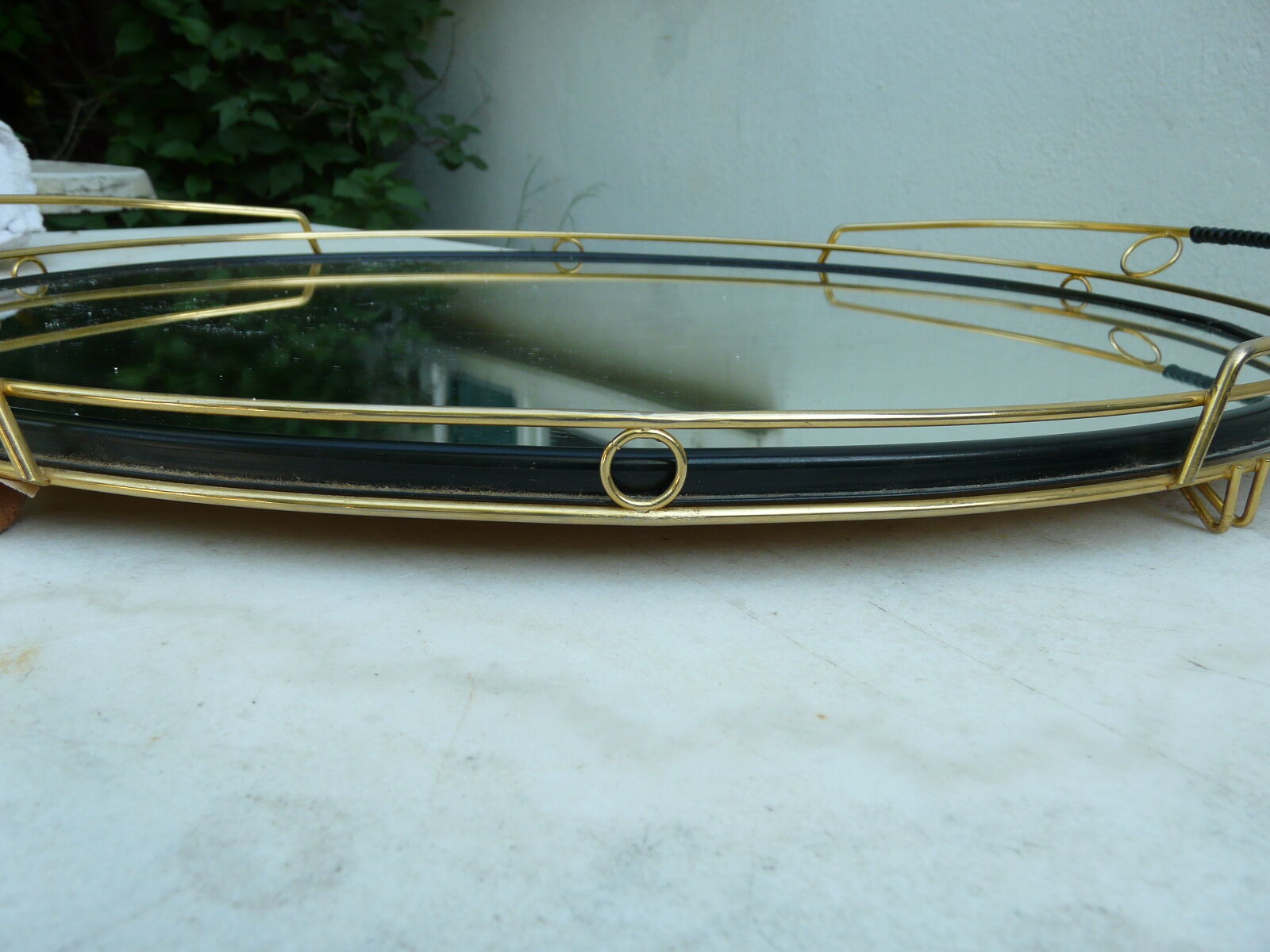 Plateau de service en miroir des années 60