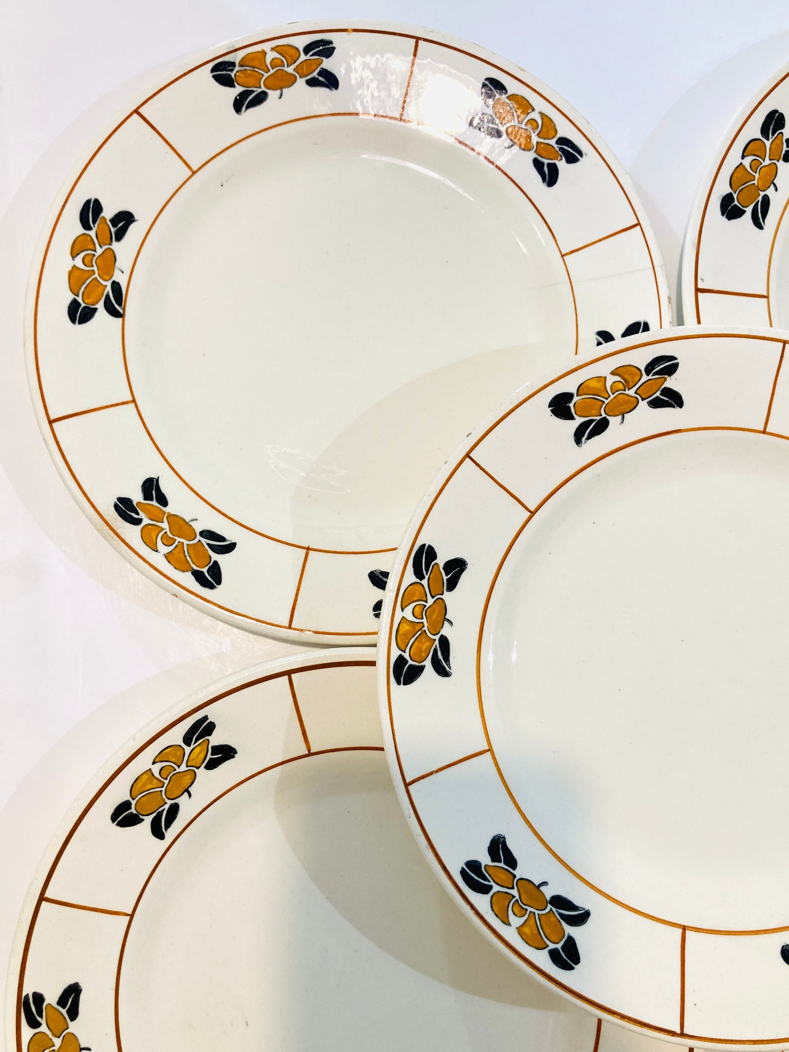 Plates charcoal-salt, nymphea, terre de fer