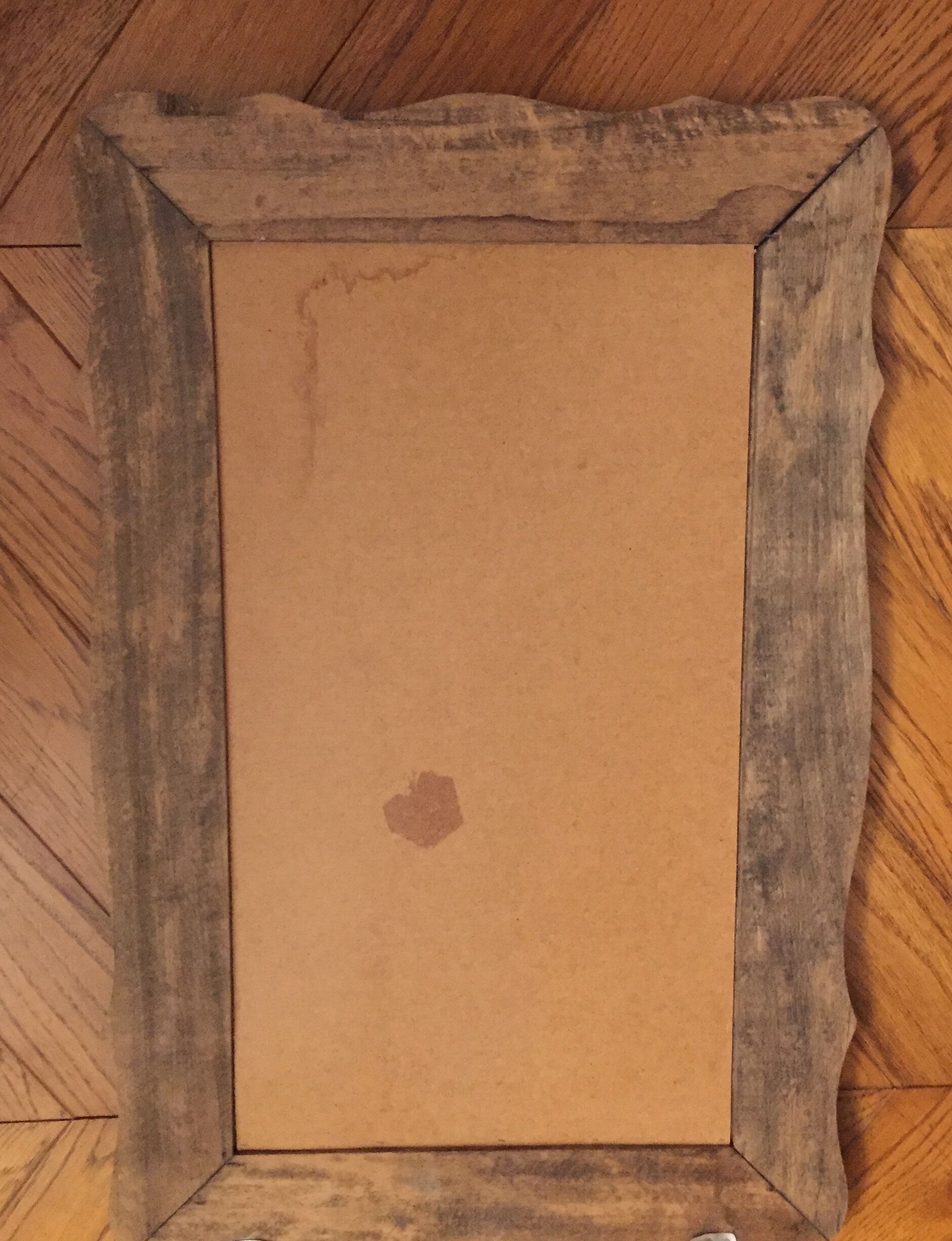 Former mirror wooden décor in copper 41x62cm