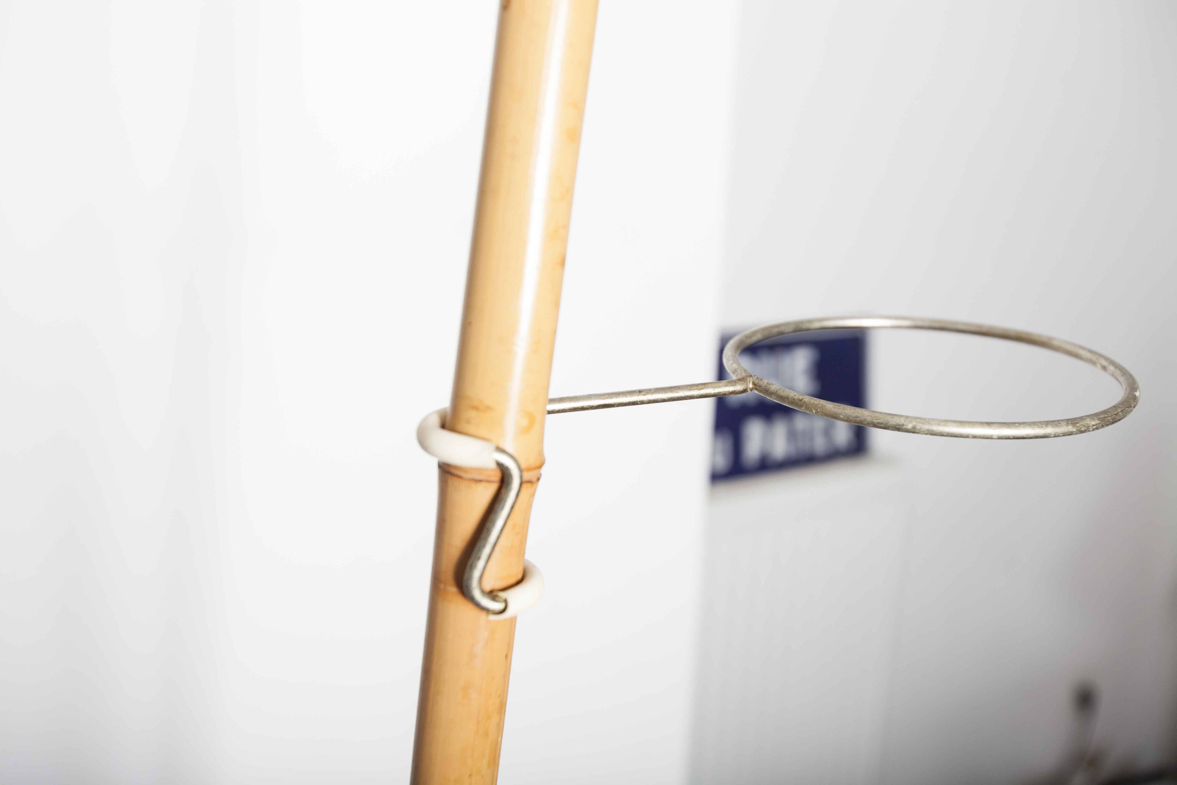 Indoor rotating plant holder 1960 bamboo and brass