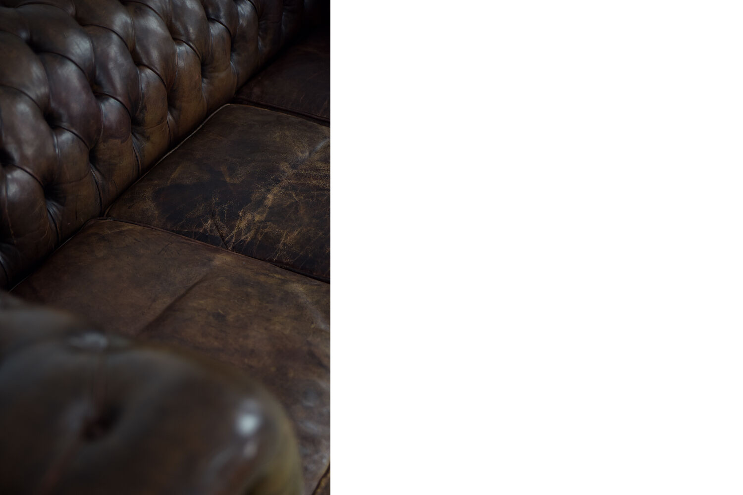 Antique brown leather chesterfield sofa, 1920s