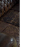 Antique brown leather chesterfield sofa, 1920s