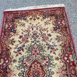 Vintage Persian wool rug in burgundy red 70x130cm