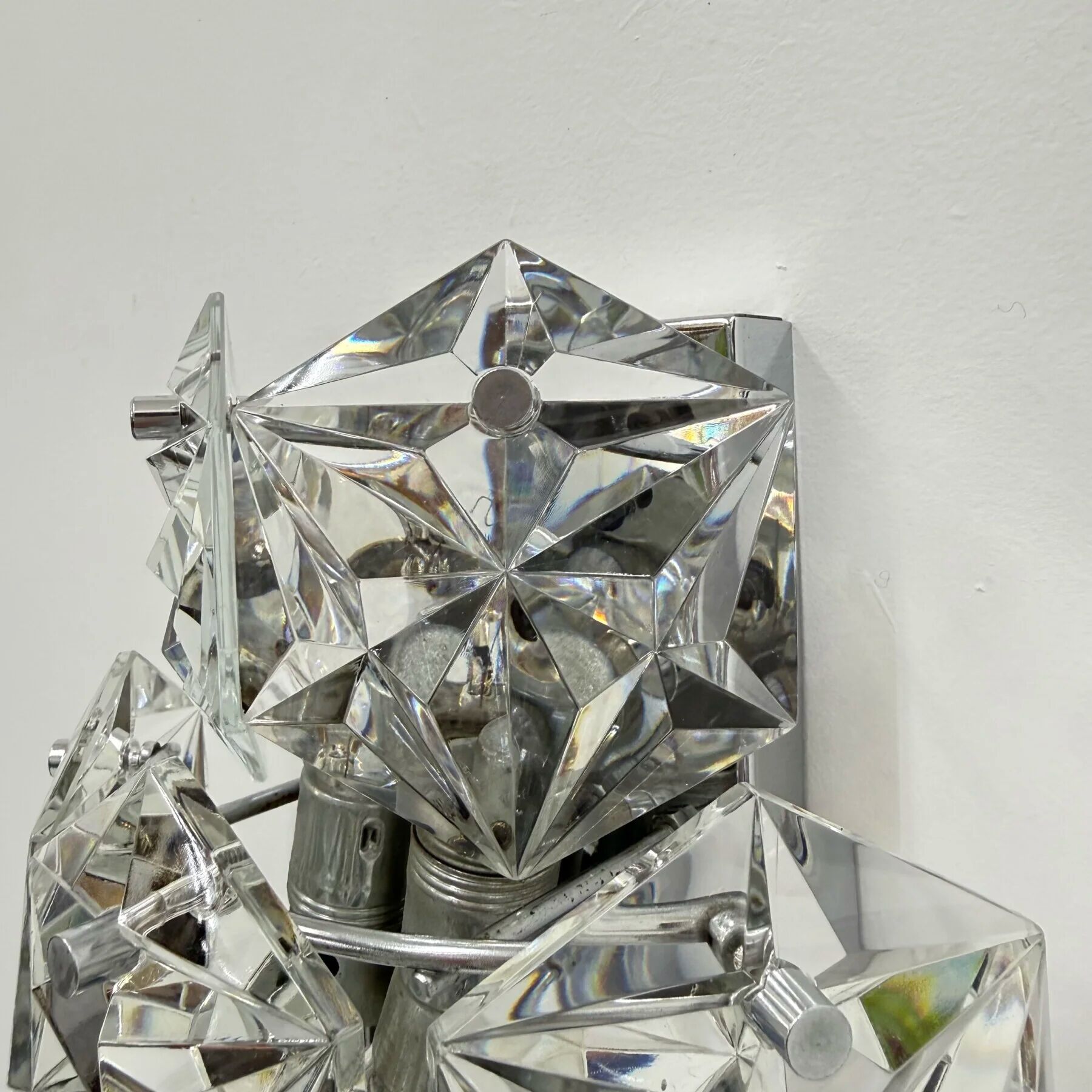 Mid-century crystal sconce by Kinkeldey, Germany, 1970s