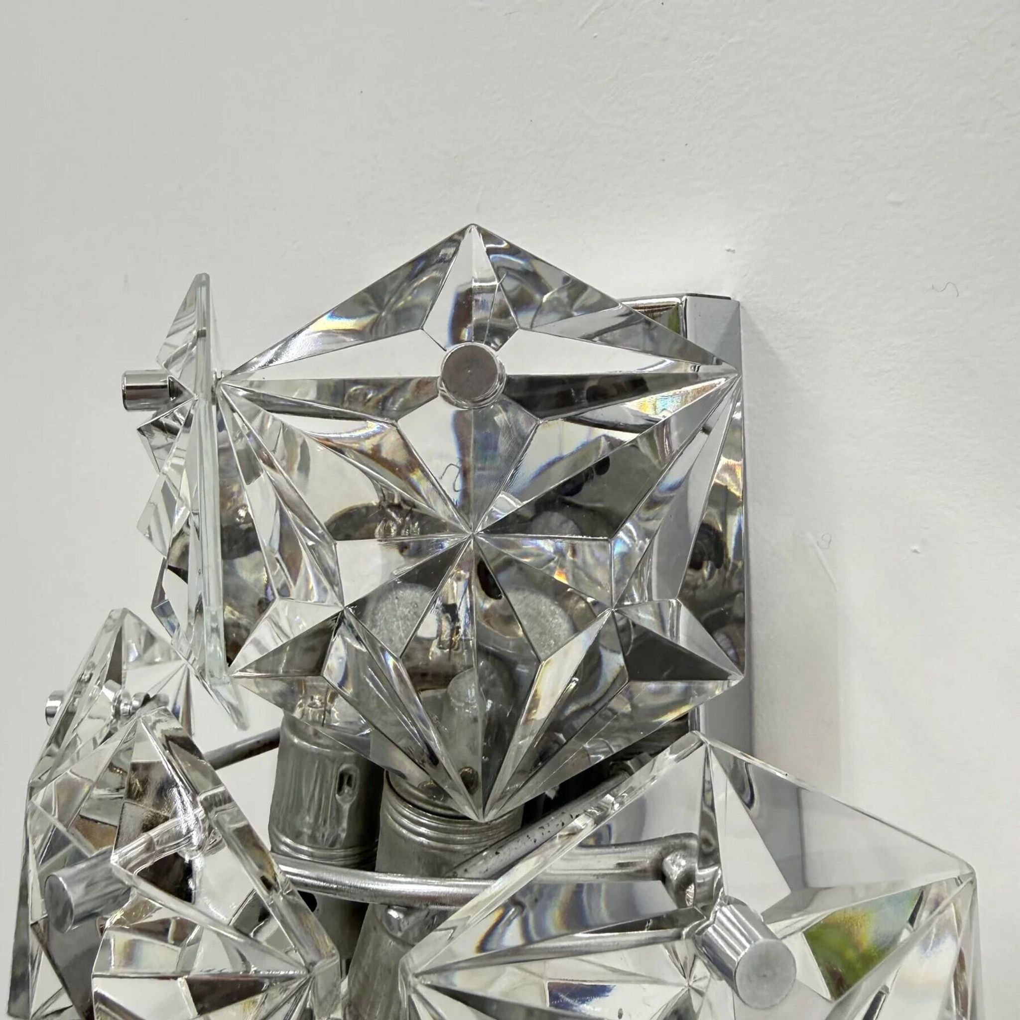 Mid-century crystal sconce by Kinkeldey, Germany, 1970s