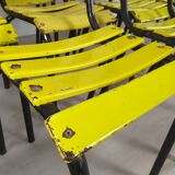 18 yellow metal bistro chairs