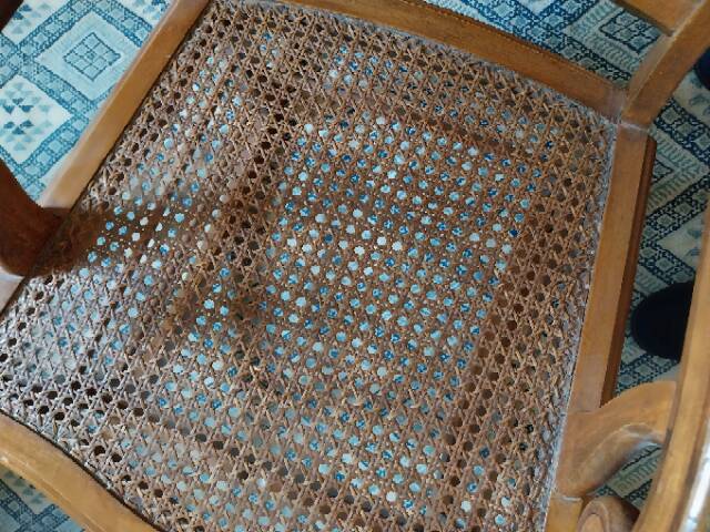 rocking chair wood and caning in ancient Egyptian style