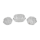 Three Glass Flower Picnics by VMC Reims 60s-70s