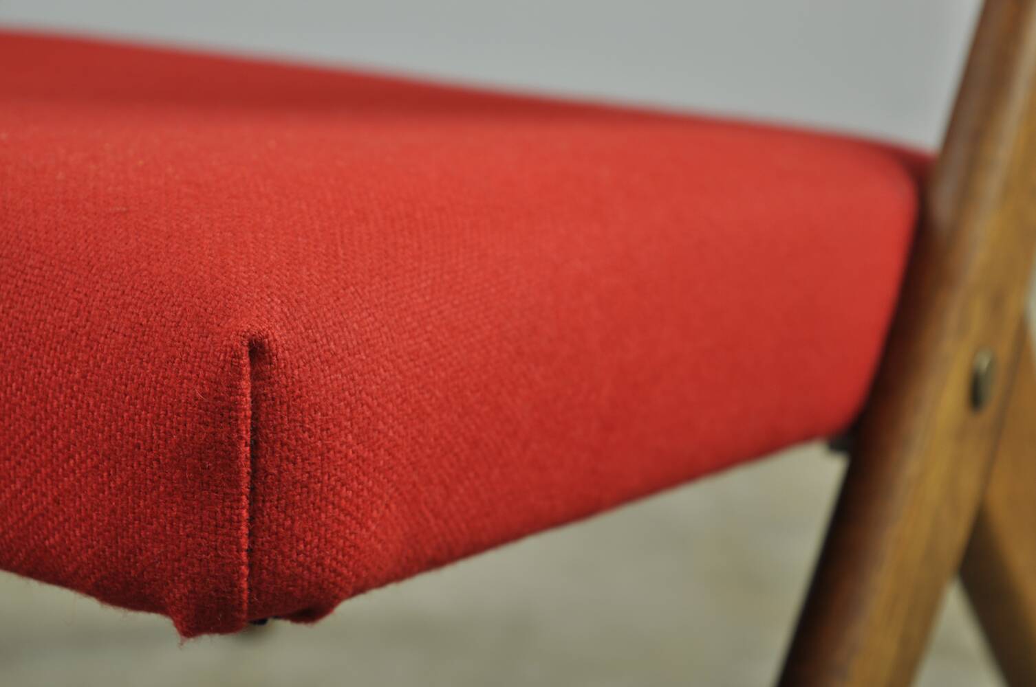 Classic Danish vintage scissor armchair by Arne Hovmand Olsen in OAK, 1960