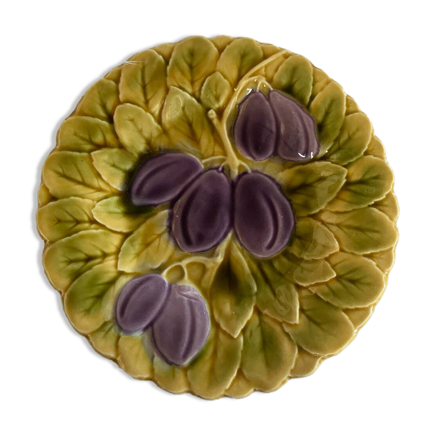 Dessert plate in Sarreguemines majolica