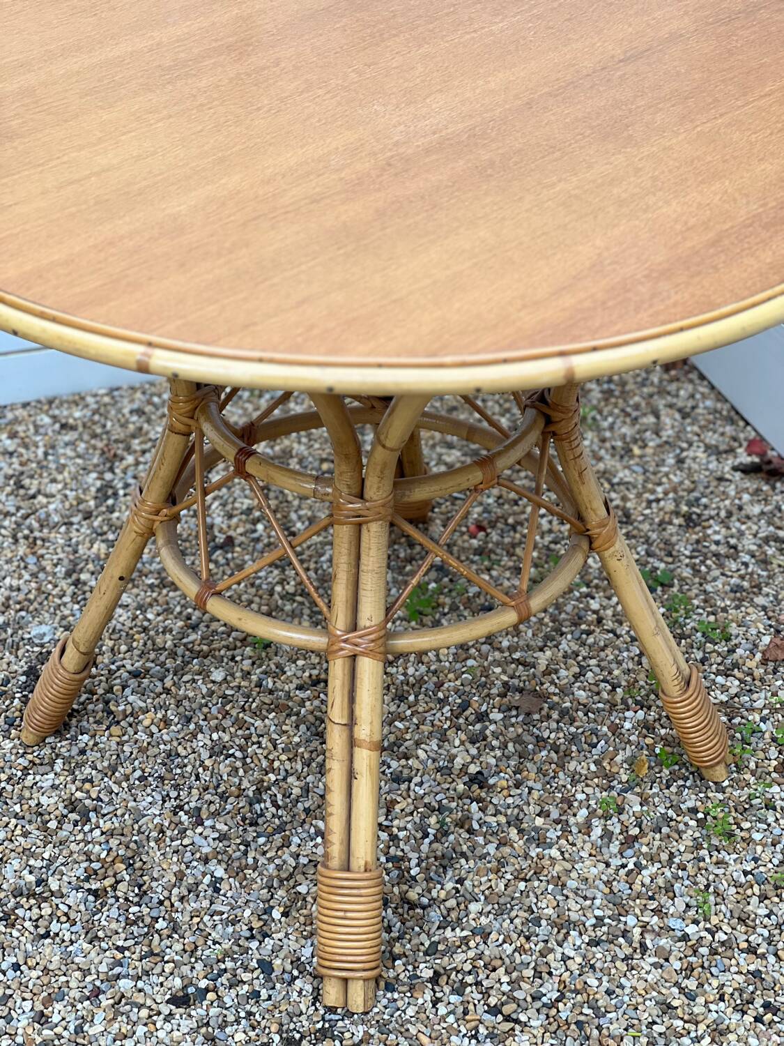 Vintage rattan dining table.