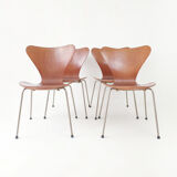 Set of 4 chairs teak by Arne Jacobsen Series 7 3107