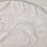 White embroidered tablecloth