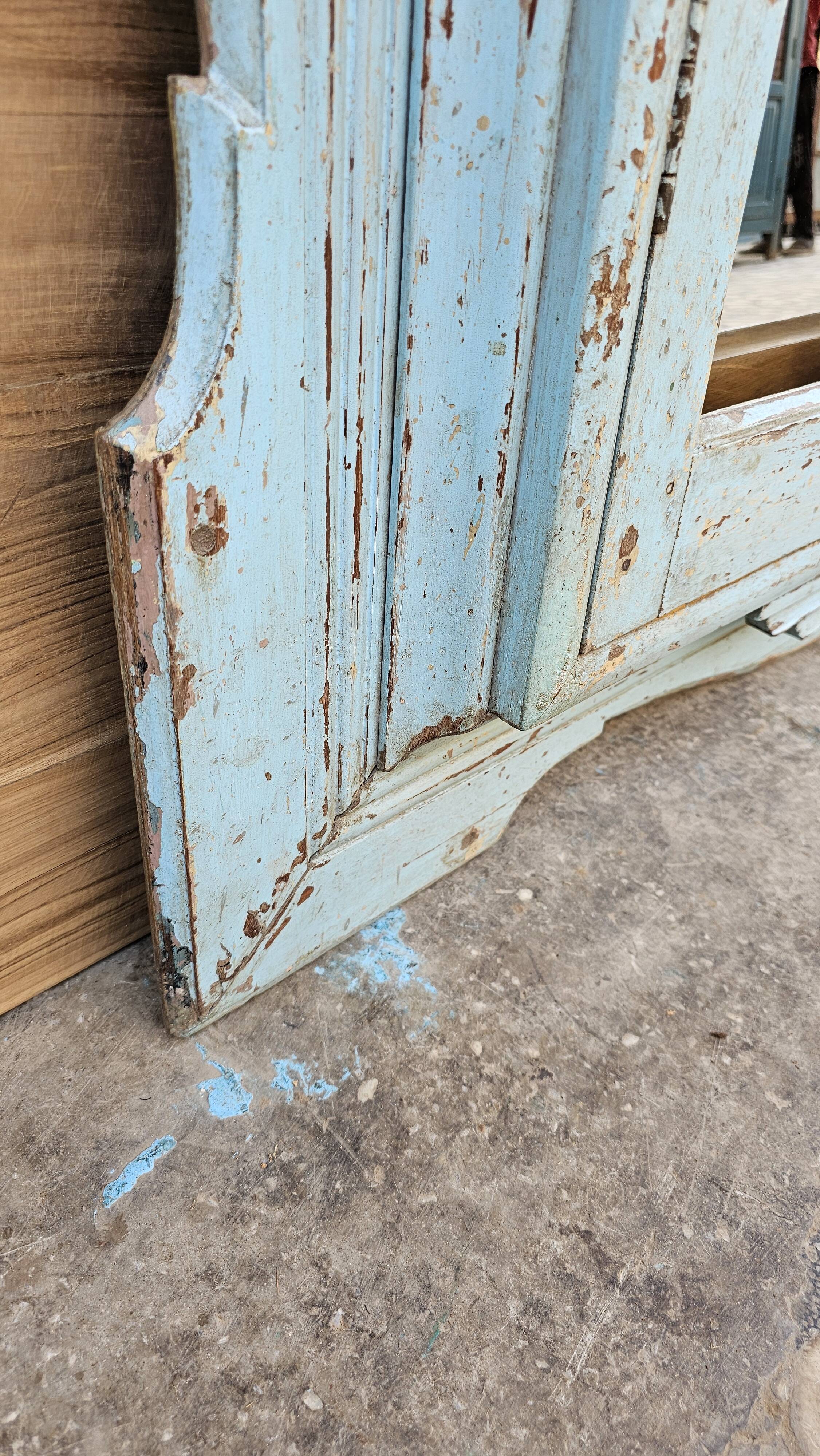 Art Deco mirror in Burmese teak
