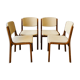 Ensemble de 4 chaises vintage en teck et laine