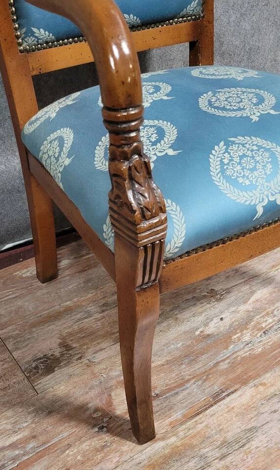 Empire style mahogany dolphin desk chair circa 1880