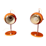 Pair of eye ball lamps, space age, 70s