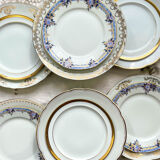 12 Mismatched porcelain plates