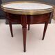 Louis XVI style bouillotte table in mahogany and white marble - Ø 60 cm