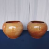 Varnished terracotta flower pots