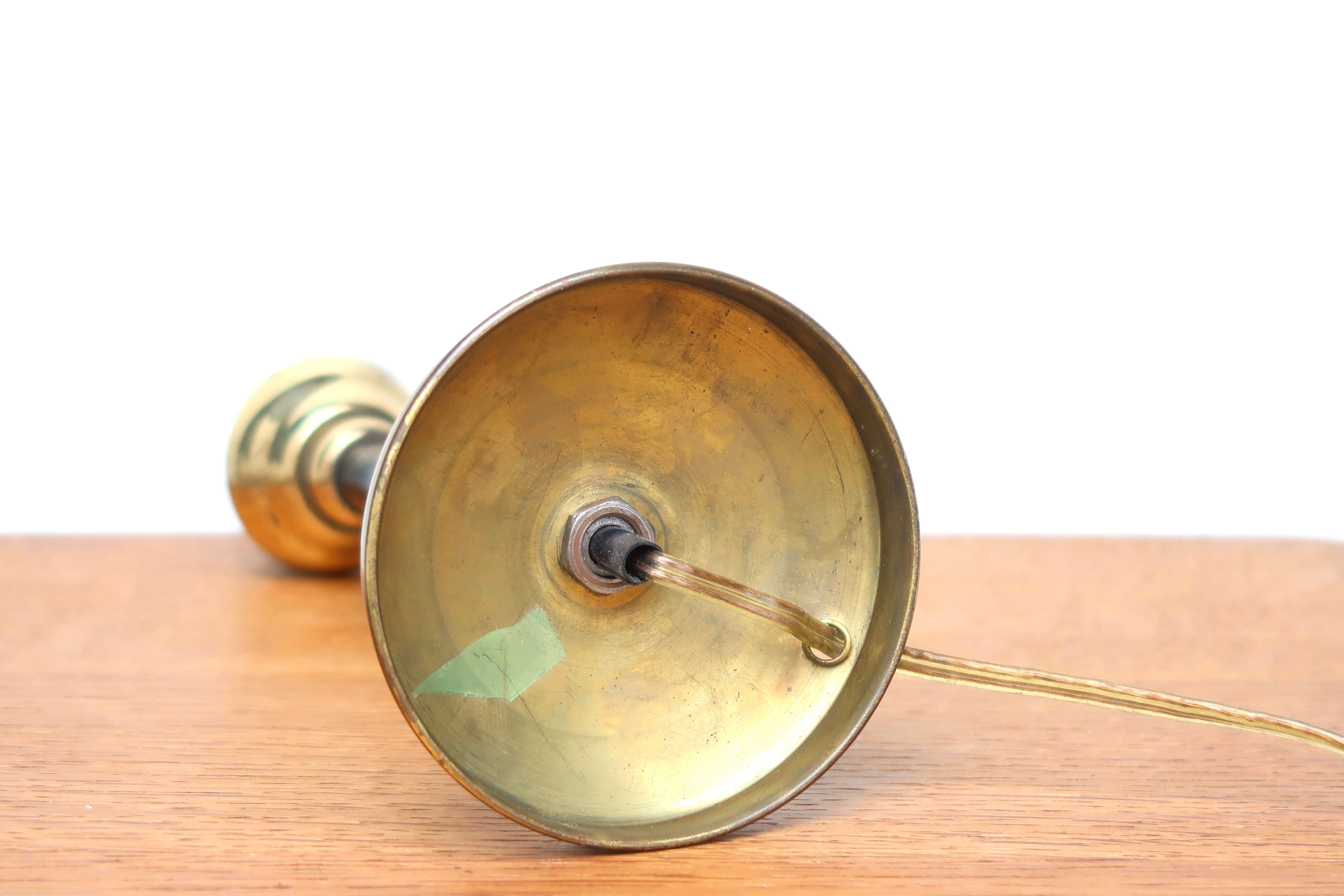 Black metal and brass lamp, 50s