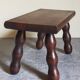 Wooden footrest stool turned solid vintage