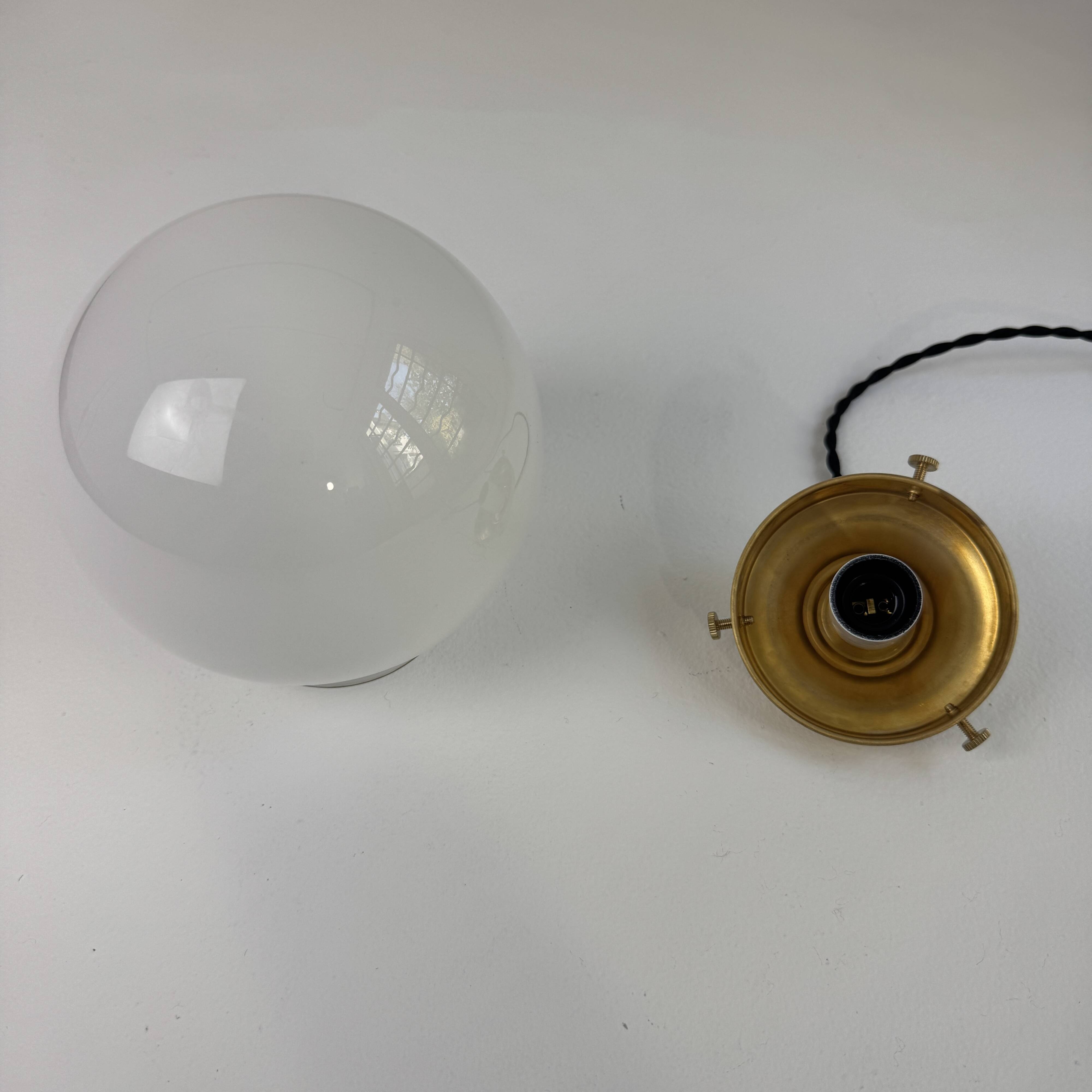 Pair of vintage opaline pendants 13 cm
