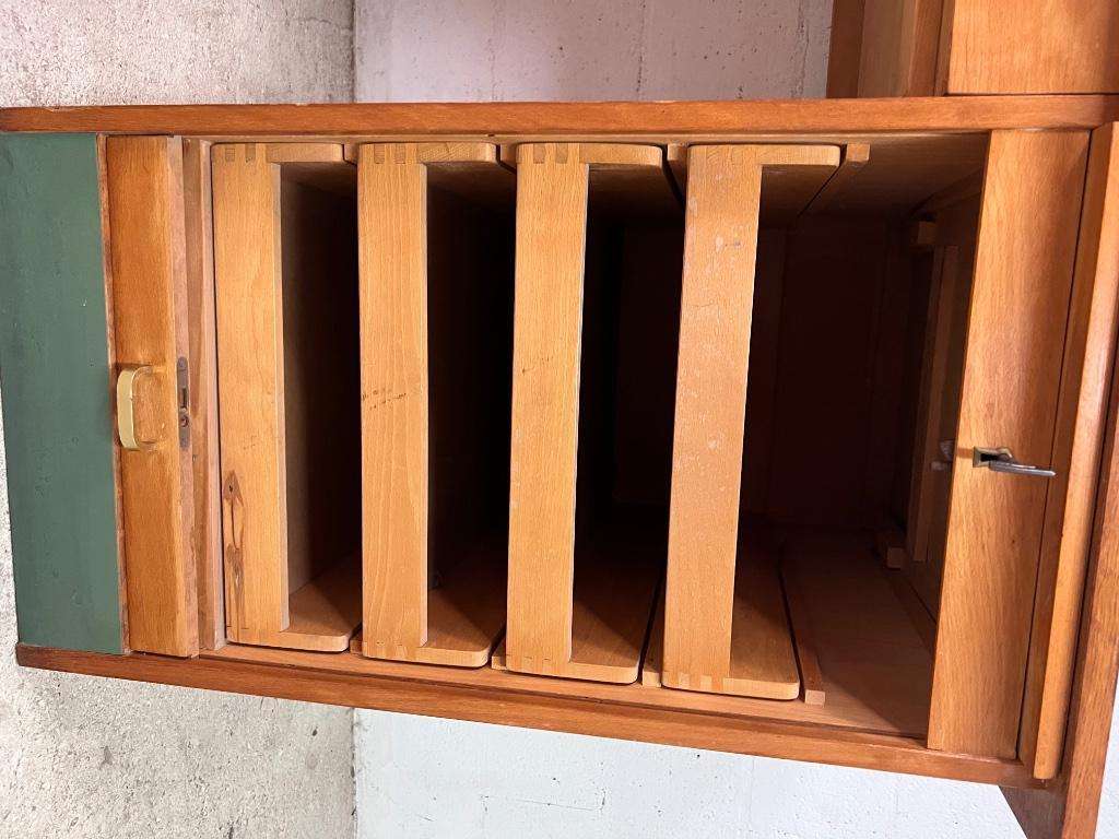 Vintage desk with rolling doors