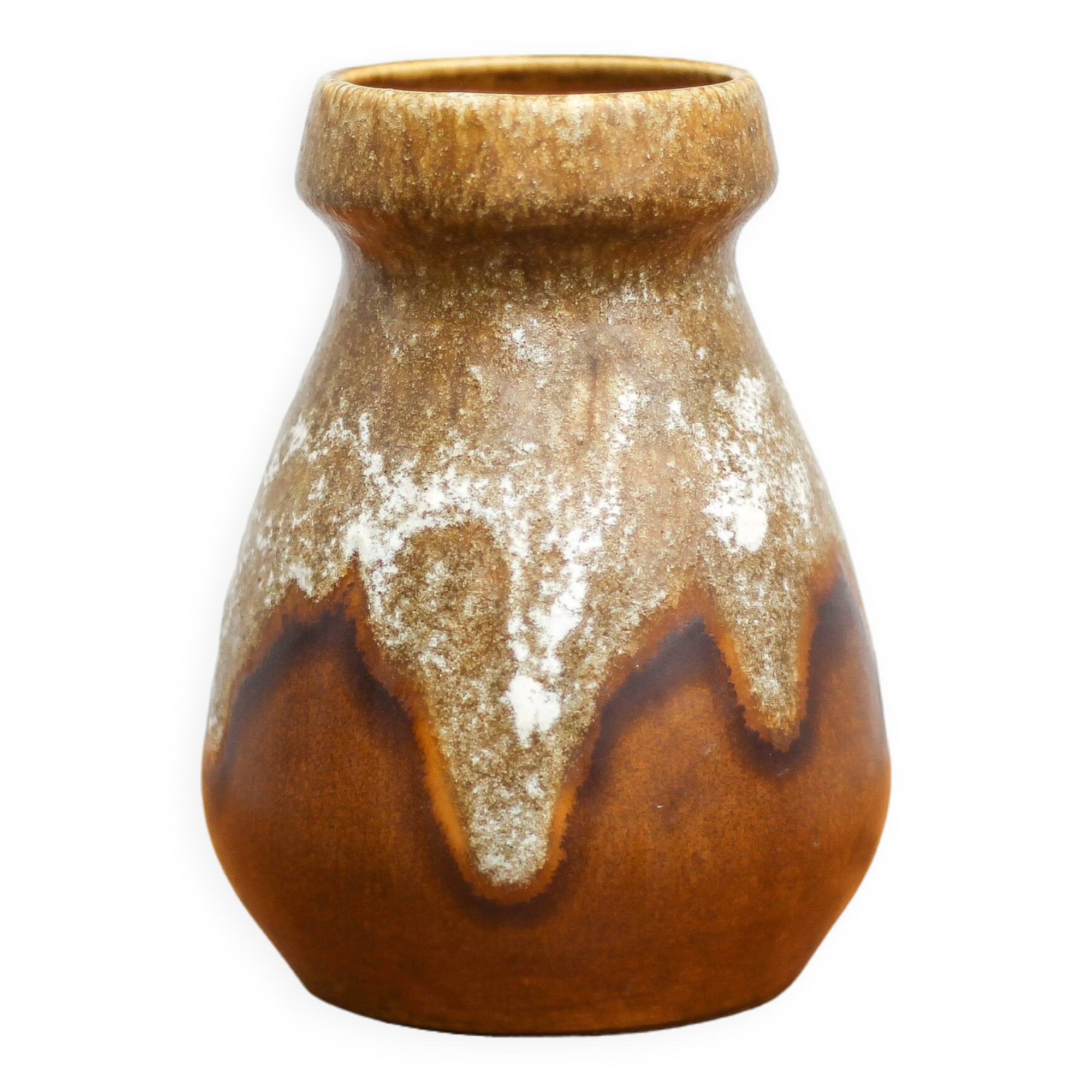 St Clément fat lava vase, vintage vase, St Clément ceramic vase, made in France, flower pot