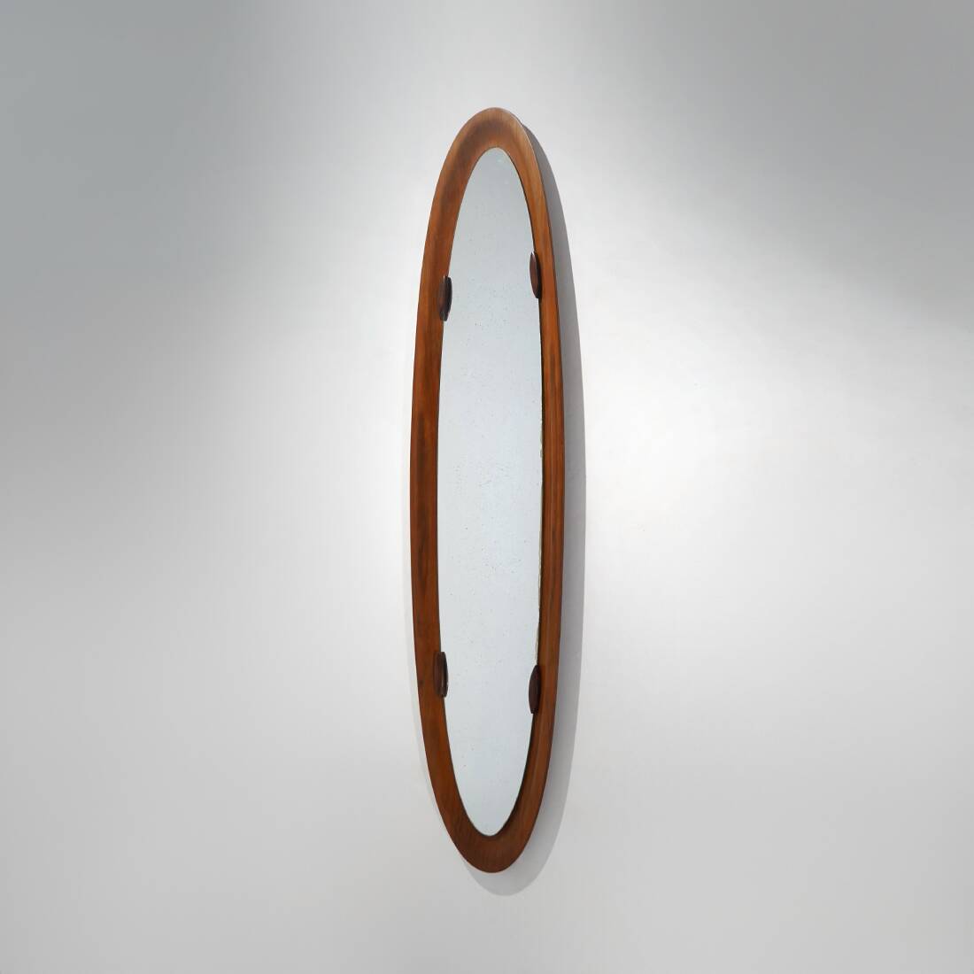 Miroir mural en contreplaqué courbé, années 1960