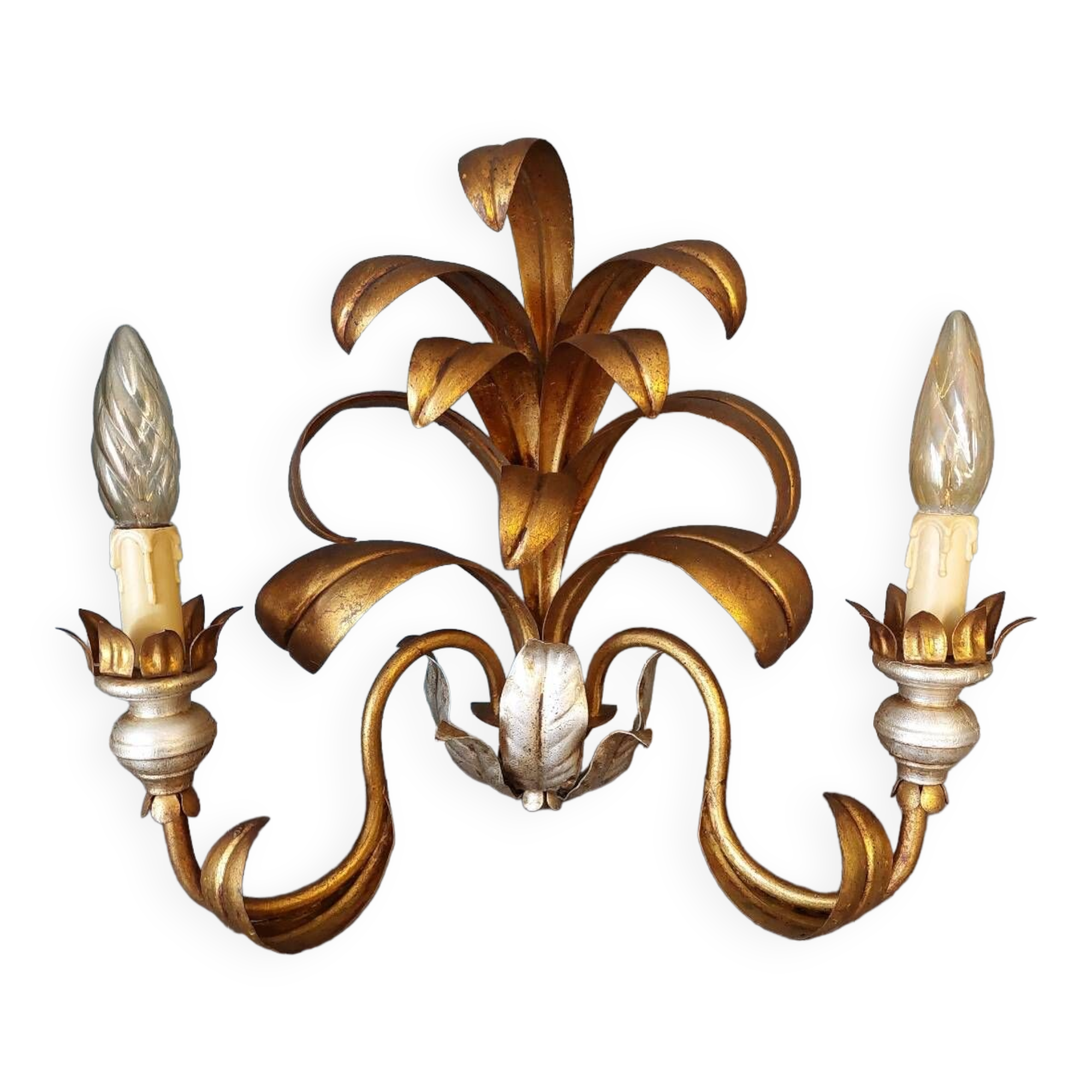 Gold metal wall light