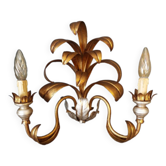 Gold metal wall light